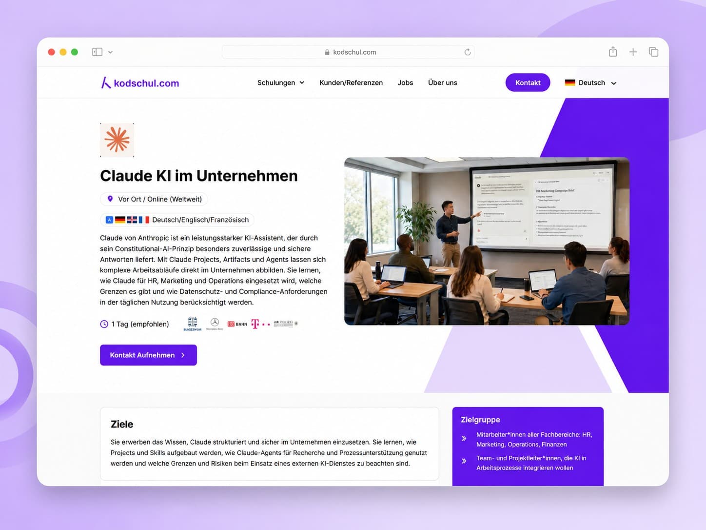 Dynamic interactive curriculum navigation and seminar details view
